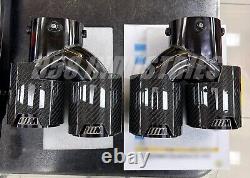 FOR 2019-2025 BMW G20 M340i 330i CARBON FIBER STAINLESS QUAD EXHAUST MUFFLER TIP