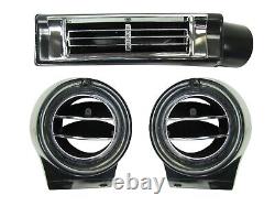 Factory Dash Louver Set, 1967-72 Chevy & GMC Trucks (Black Finish) 51-7207B
