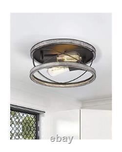 Farmhouse Wood Lights, Set of 2 Matching Bundle. White Wood in Black Finish