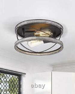 Farmhouse Wood Lights, Set of 2 Matching Bundle. White Wood in Black Finish