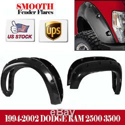 Fender Flares For 1994-2002 Dodge Ram 2500 3500 Wheel Cover Smooth Pocket Style