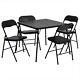 Flash Furniture 5 Piece Folding Card Dining Table And Chair Set In Black