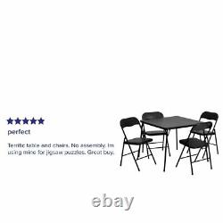 Flash Furniture 5 Piece Folding Card Dining Table and Chair Set in Black