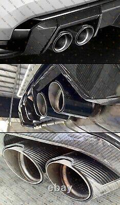 For 21-24 Bmw G80 G82 M3 M4 Carbon Fiber Stainless Exhaust Tip Pipe Finisher X 4