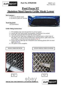 Ford Focus ST 08MY Front Full Lower Grill Set Black finish (2008 to 2010)
