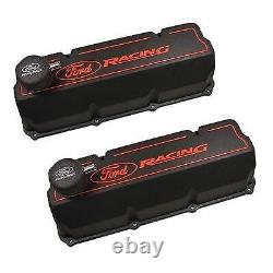 Ford M-6582-Z351B, 351C Aluminum Valve Cover Set Black Finish Performance Part