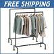 Free Standing Heavy-duty Iron Clothing Rack Set Of 2 With Sleek Black Finish