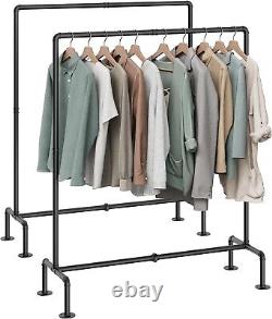 Free Standing Heavy-Duty Iron Clothing Rack Set of 2 with Sleek Black Finish