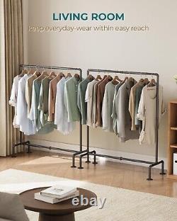 Free Standing Heavy-Duty Iron Clothing Rack Set of 2 with Sleek Black Finish