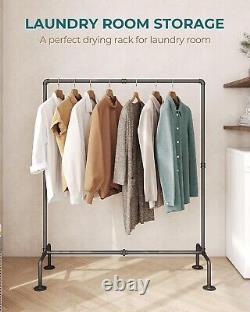 Free Standing Heavy-Duty Iron Clothing Rack Set of 2 with Sleek Black Finish