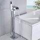 Freestanding Bathtub Faucet Floor Mounted Waterfall Tub Filler Set Solid Brass