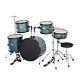 Full Size 5-piece Adult Drum Set Black Finish With Bass Tom Snare Floor 16