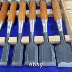Funahiro Oire Nomi Japanese Bench Chisels Set of 10 Black Finish Mentori Used