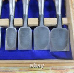 Funahiro Oire Nomi Japanese Bench Chisels Set of 10 Black Finish Mentori Used