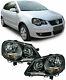 Gti Cup Look Headlights Set In Black Finish For Vw Polo 9n3 05-09