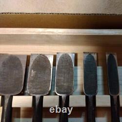 Genju Funahiro Oire Nomi Japanese Bench Chisels Black Finish Set of 10 With Box