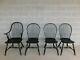 Great Windsor Chair Co. Black Distressed Finish Hoop Back Chairs Set Of 4