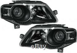 HELLA black FINISH headlights front lights PAIR SET FOR VW Passat B6 2005-2010