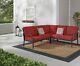 Hampton Bay Braxton Park 3-piece Sectional Black Finish- Chili Pepper Red