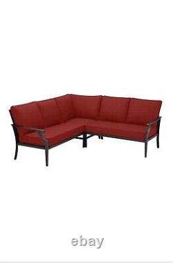 Hampton Bay Braxton Park 3-piece Sectional Black Finish- Chili Pepper Red