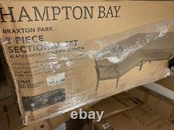 Hampton Bay Braxton Park 3-piece Sectional Black Finish- Chili Pepper Red