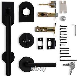 Handleset Front Door Entry Handle and Deadbolt Lock Set Sleek round Lever and Si
