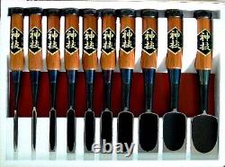 Hanyu Yasushi Oire Nomi Japanese Bench Chisels Set of 10 Black Finish New