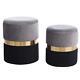 Harp And Finial Daryan Set Of 2 Ottoman With Gray And Black Finish Hff225611ds
