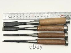 Hatsuhisa Japanese Bench Chisels Oire Nomi Set of 4 Black Finish