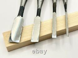 Hatsuhisa Japanese Bench Chisels Oire Nomi Set of 4 Black Finish