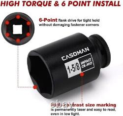 Heavy-Duty 11PCS 1/2 Drive Impact Socket Set, Black Phosphate Finish, SAE Sizes