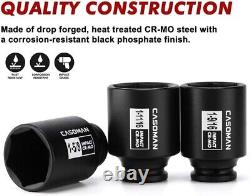 Heavy-Duty 11PCS 1/2 Drive Impact Socket Set, Black Phosphate Finish, SAE Sizes