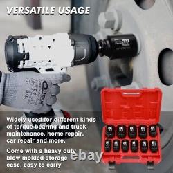 Heavy-Duty 11PCS 1/2 Drive Impact Socket Set, Black Phosphate Finish, SAE Sizes