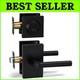 Heavy Duty Iron Entry Lever Door Handle & Deadbolt Lock Set Iron Black Finish