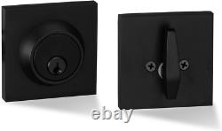 Heavy Duty Iron Entry Lever Door Handle & Deadbolt Lock Set Iron Black Finish