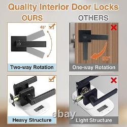 Heavy Duty Matte Black Door Handle Interior Knob Keyless Levers Set (6 Pack)