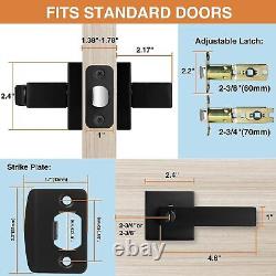 Heavy Duty Matte Black Door Handle Interior Knob Keyless Levers Set (6 Pack)