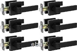 Heavy Duty Matte Black Door Handle Interior Knob Keyless Levers Set (6 Pack)