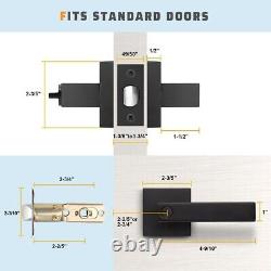 Heavy-Duty Reversible Privacy Door Handles in Matte Black Finish 10-Pack Set