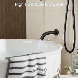High-Pressure Handheld & Rain Shower Set with 3-Way Valve Matte Black Finish