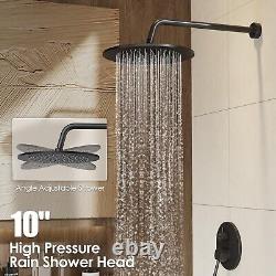 High-Pressure Handheld & Rain Shower Set with 3-Way Valve Matte Black Finish