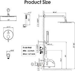 High-Pressure Handheld & Rain Shower Set with 3-Way Valve Matte Black Finish