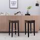 High Quality Hengming Barstool In Brown Fabric And Black Wood Finish, 2-pcs Set