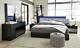 High-gloss Black Finish Queen Size Bedroom Set 5pcs Manhattan Global Usa
