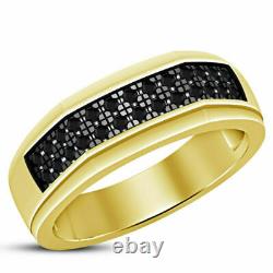 His/ Her Diamond Engagement Bridal Wedding Trio Ring Set 14K Yellow Gold Finish