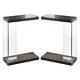 Home Square Chairside End Table In Black Finish Set Of 2