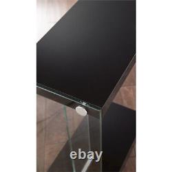 Home Square Chairside End Table in Black Finish Set of 2