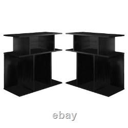 Home Square Contemporary End Table in Black Finish Set of 2