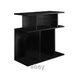 Home Square Contemporary End Table in Black Finish Set of 2