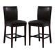 Home Square Milton 26 Leather Counter Stool In Black Finish Set Of 2